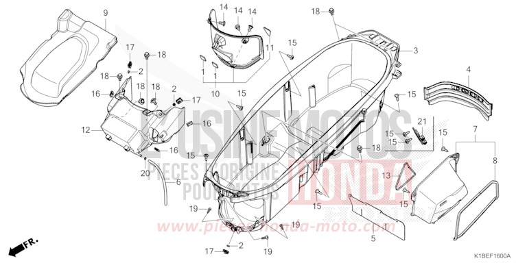 HANDGEPAECKFACH von Forza 350 MAT CYNOS GRAY METALLIC (NH312) von 2024